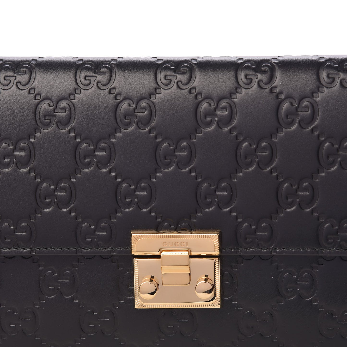 Guccissima Padlock Clutch Black