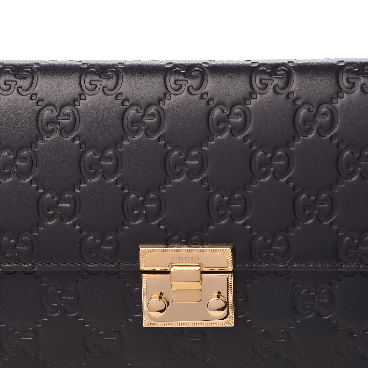 Gucci Guccissima Padlock Clutch Black 8 of 10