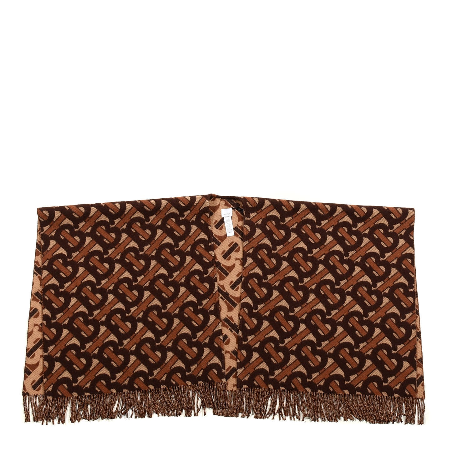 Merino Wool Cashmere Monogram Cape Scarf Scarf Dark Mocha