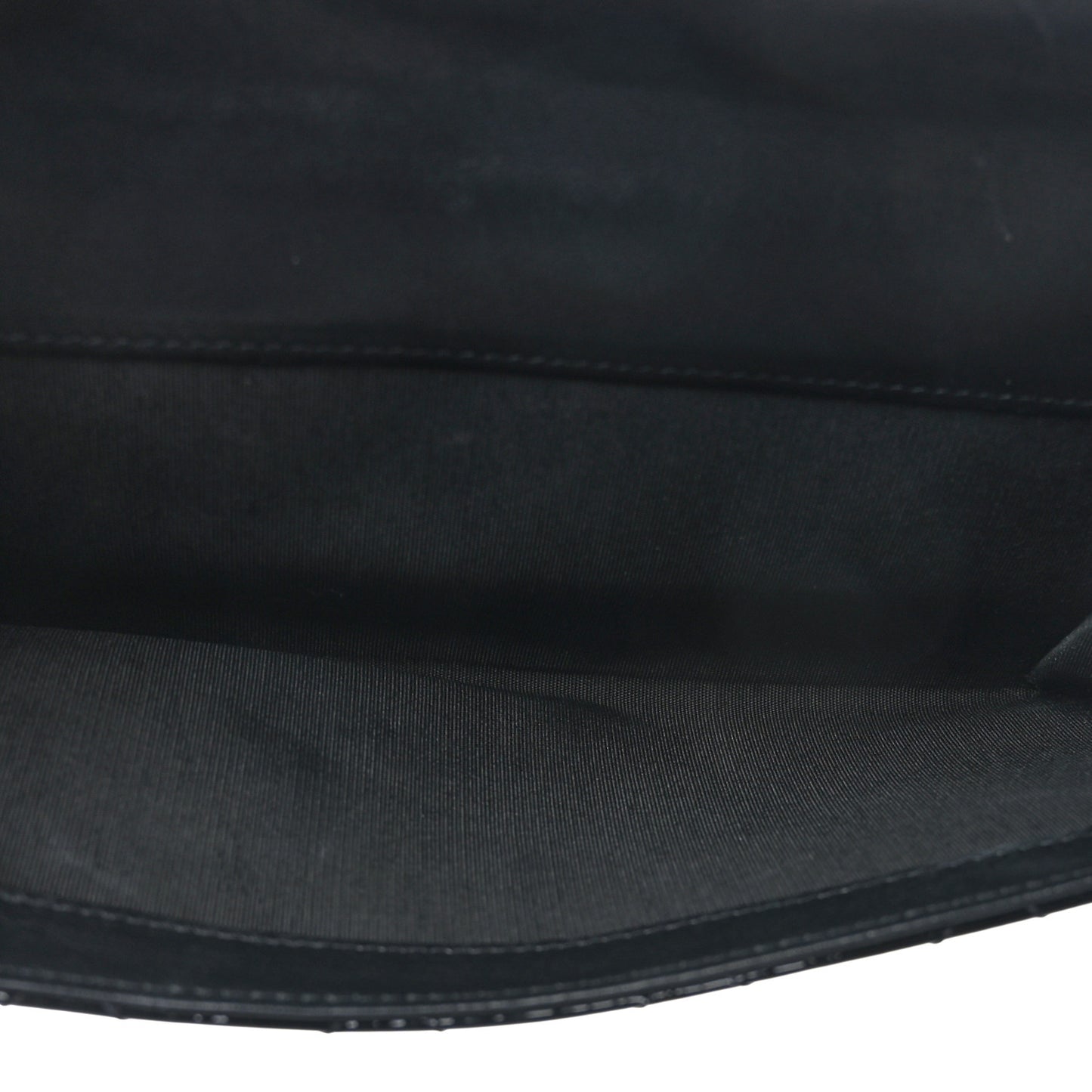 Patent Quilted Large Brilliant Flap Wallet Black