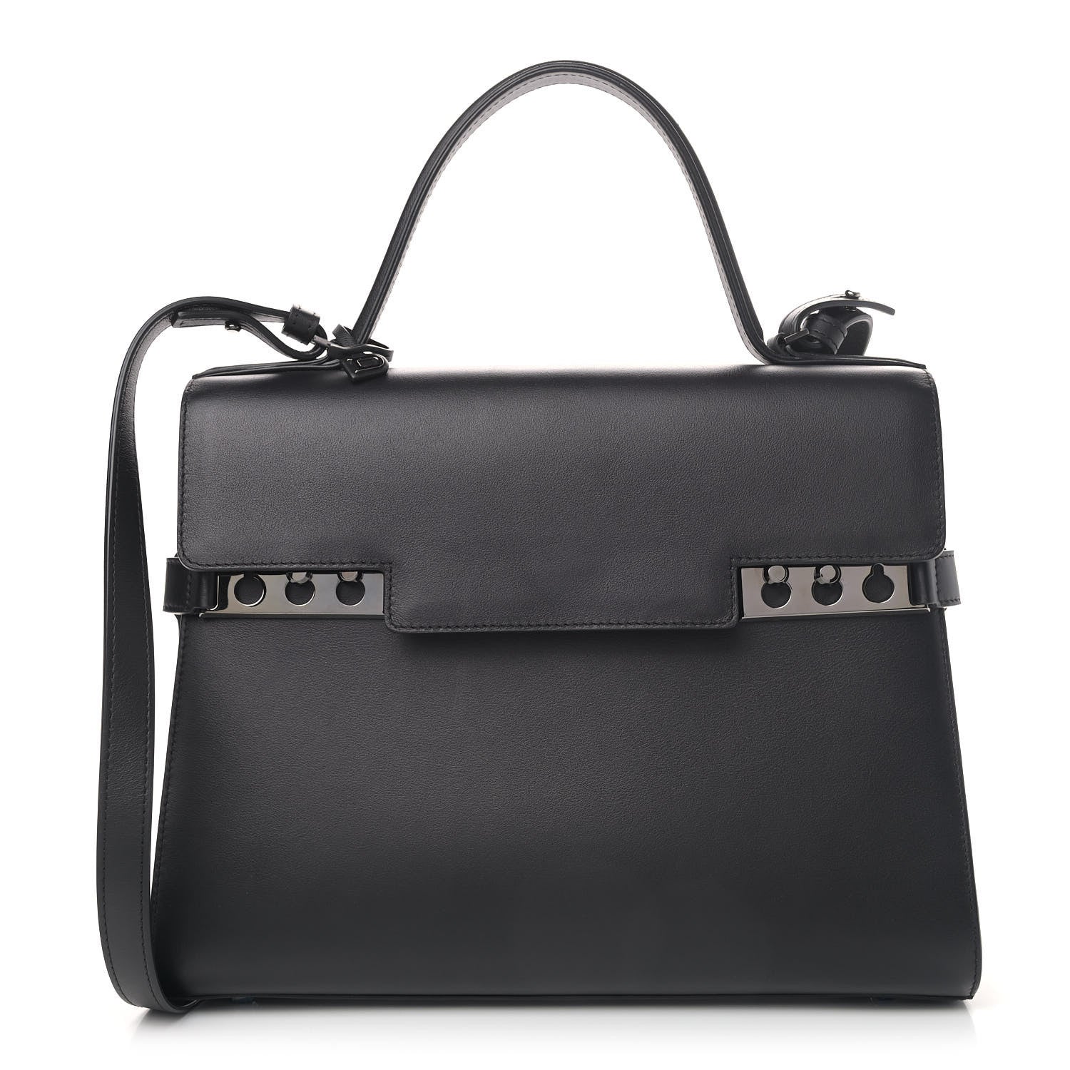 Delvaux Smooth Calfskin GM Tempete Satchel Black 1 of 5