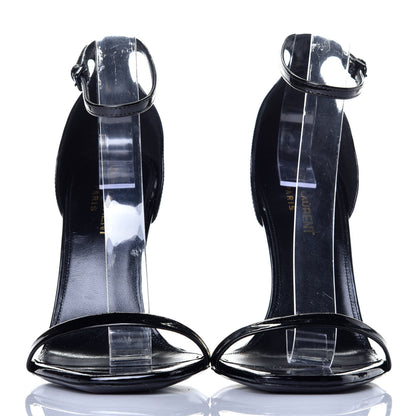 Saint Laurent Patent Calfskin Opyum 110 Sandals 37.5 Black Gold 2 of 8