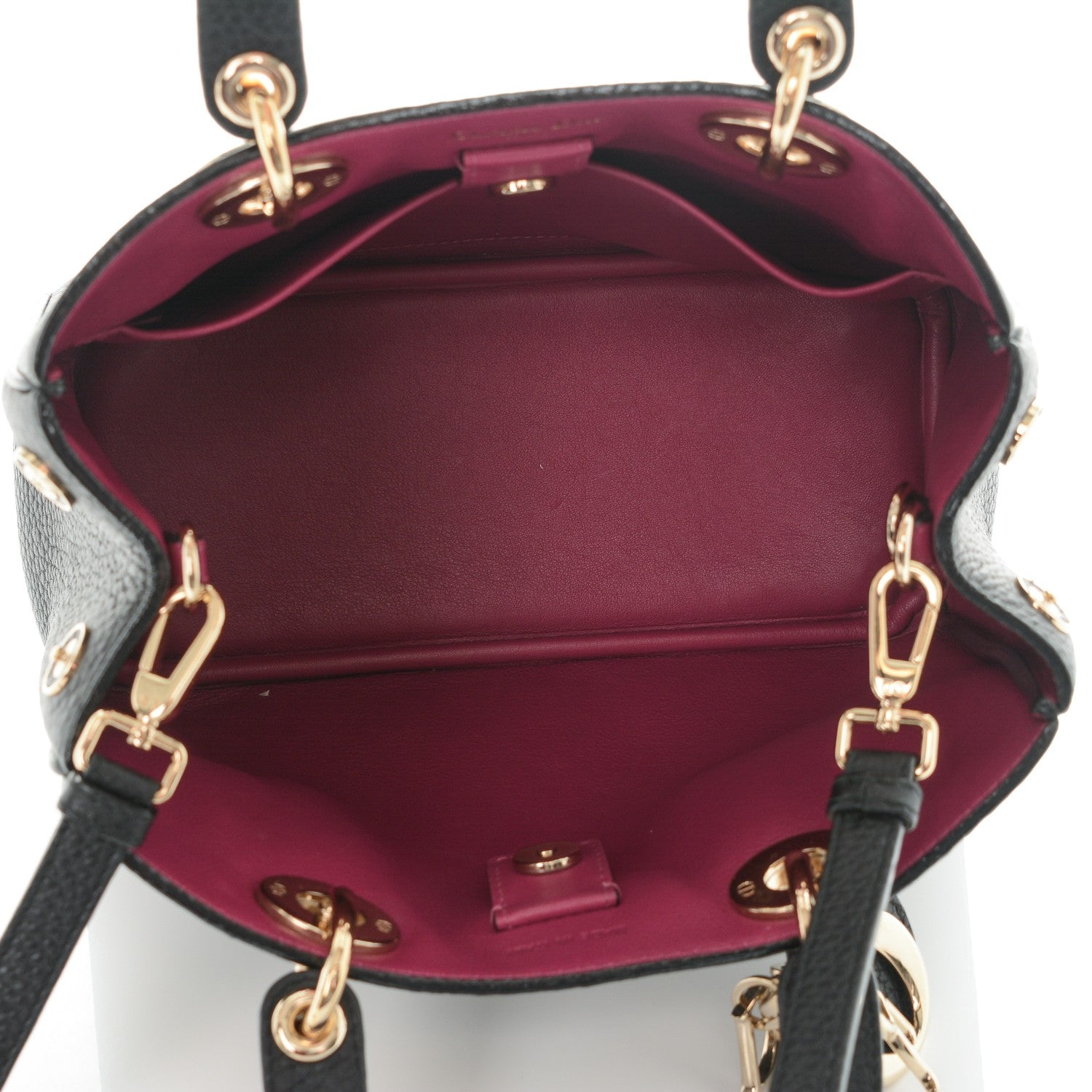 Christian Dior Bullcalf Small Diorissimo Tote Black Rose Indien 5 of 6