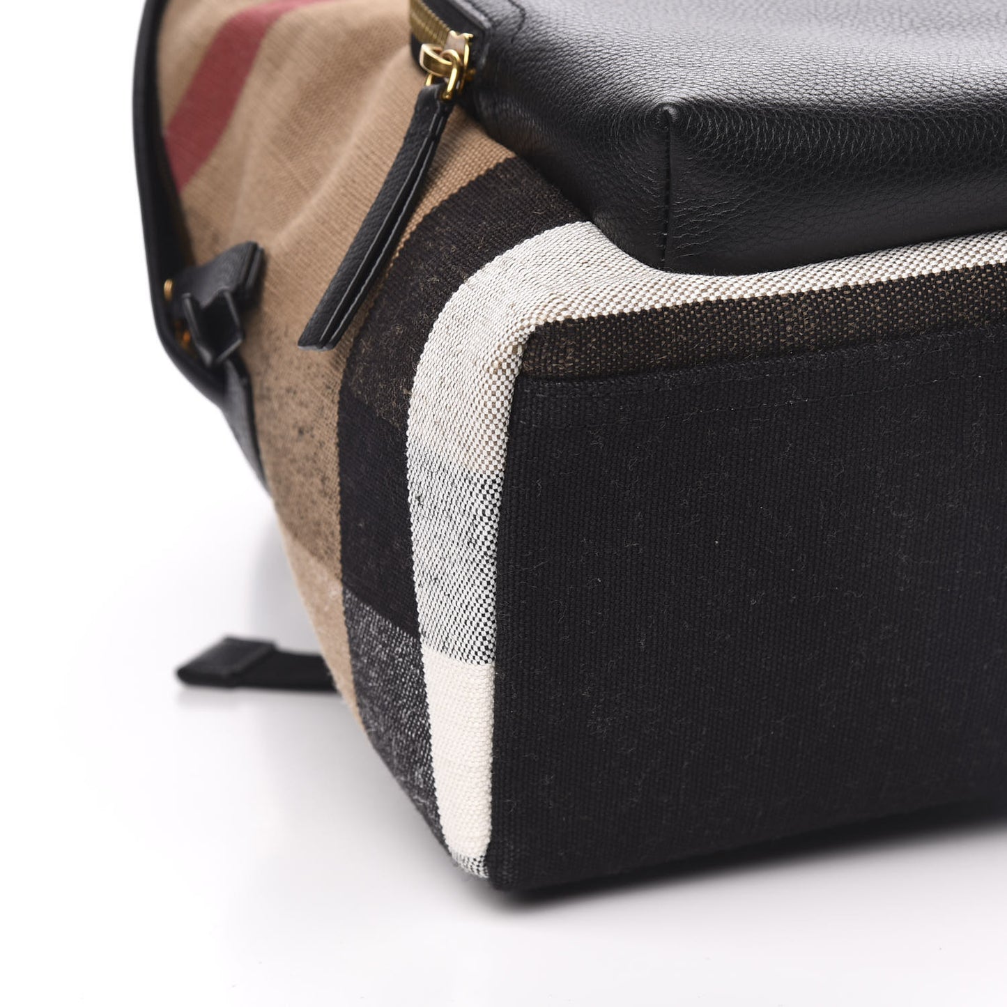 Mega Check Calfskin Abbeydale Simple Backpack Black Camel