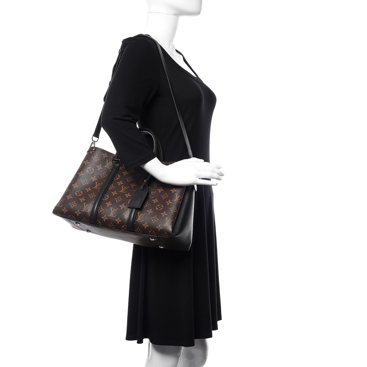 Louis Vuitton Monogram Soufflot MM Black 2 of 9