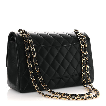 Chanel Lambskin Quilted Jumbo Double Flap Black 3 of 10