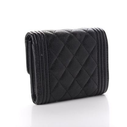 Chanel Caviar Quilted Compact Boy Wallet Black 3 of 7