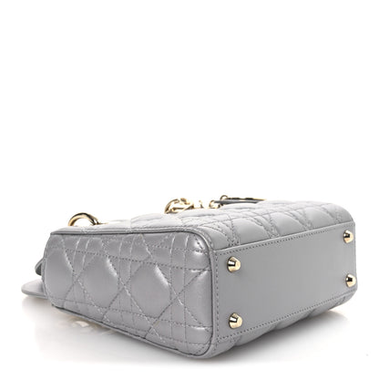 Christian Dior Metallic Lambskin Cannage Mini Lady Dior Grey 4 of 13