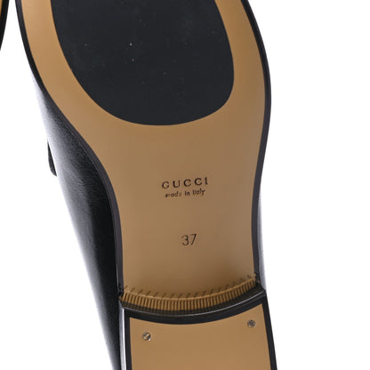 Gucci Goatskin Womens Horsebit Mid-Heel Loafers 37 Black 6 of 8