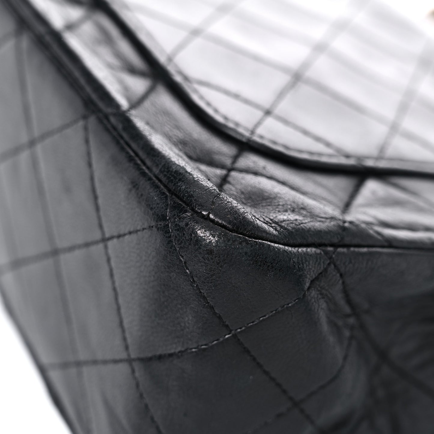 Lambskin Quilted Medium Double Flap Black