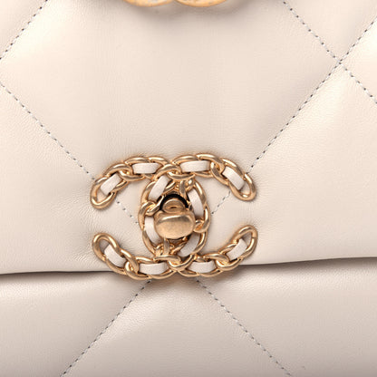 Chanel Lambskin Quilted Maxi Chanel 19 Flap Ivory 10 of 12