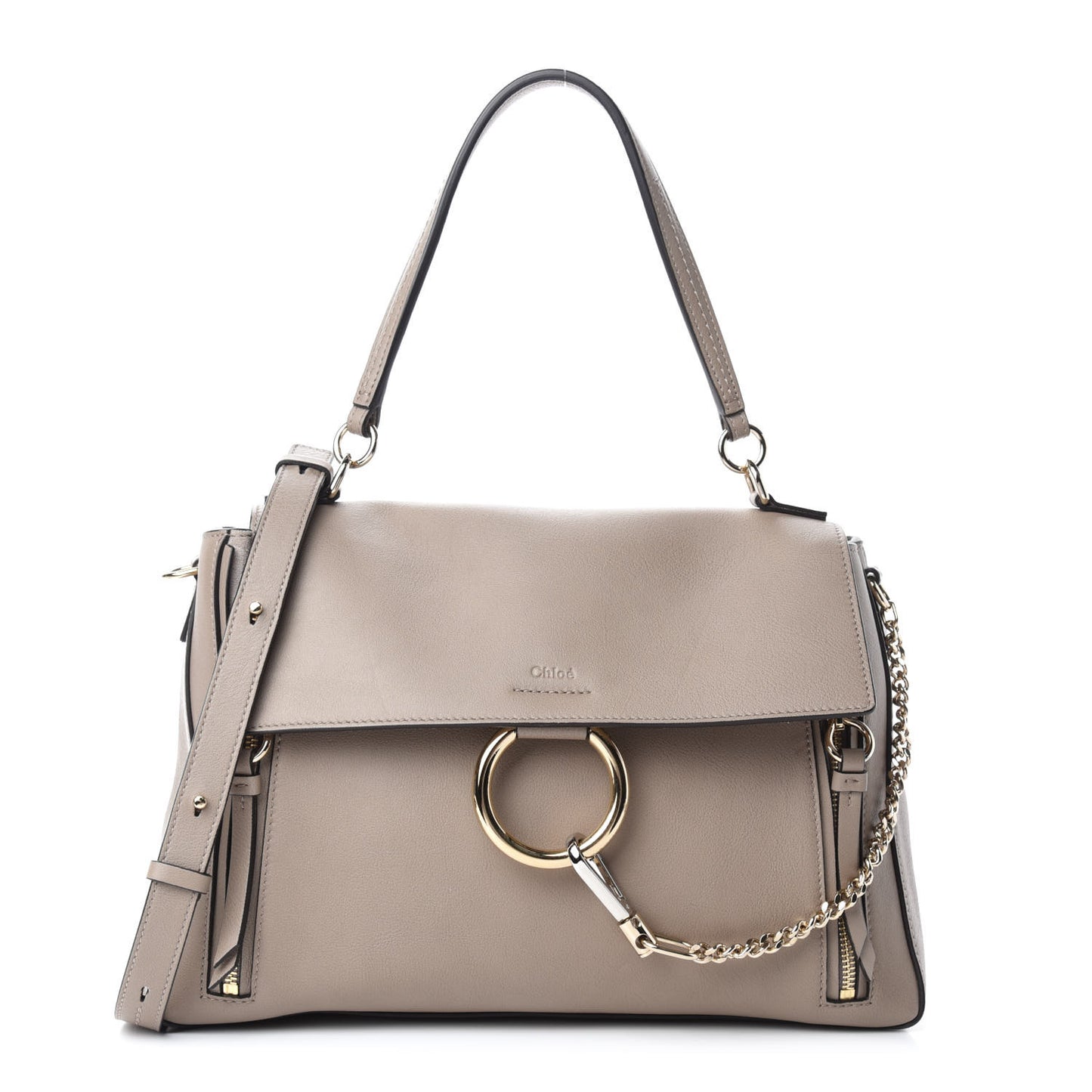 Calfskin Medium Faye Day Shoulder Bag Motty Grey