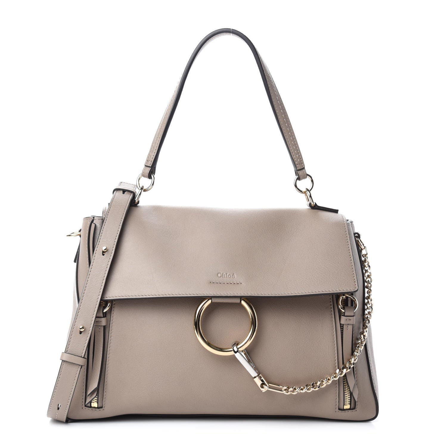 Chloe Calfskin Medium Faye Day Shoulder Bag Motty Grey 1 of 10