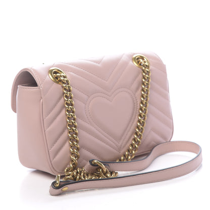 Gucci Calfskin Matelasse Mini GG Marmont Shoulder Bag Perfect Pink 3 of 10