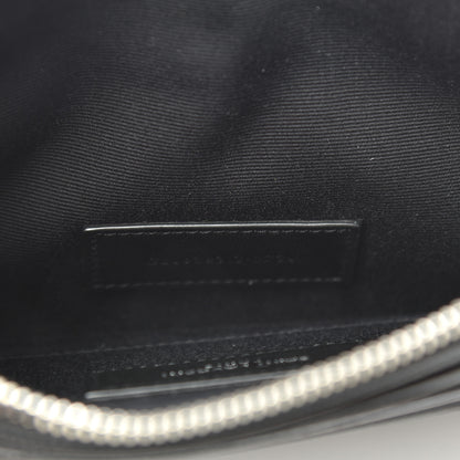 Saint Laurent Grain De Poudre Chevron Monogram Large Bill Pouch Black 7 of 8