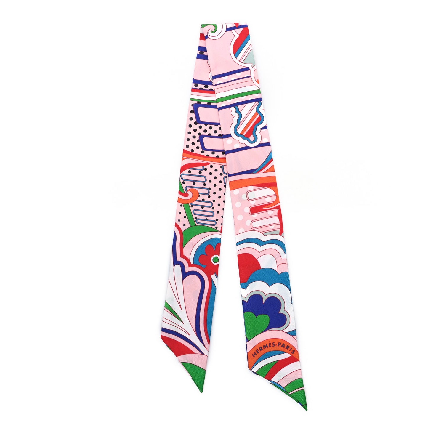 Silk Faubourg Rainbow Twilly Rose Pale Rouge Vert