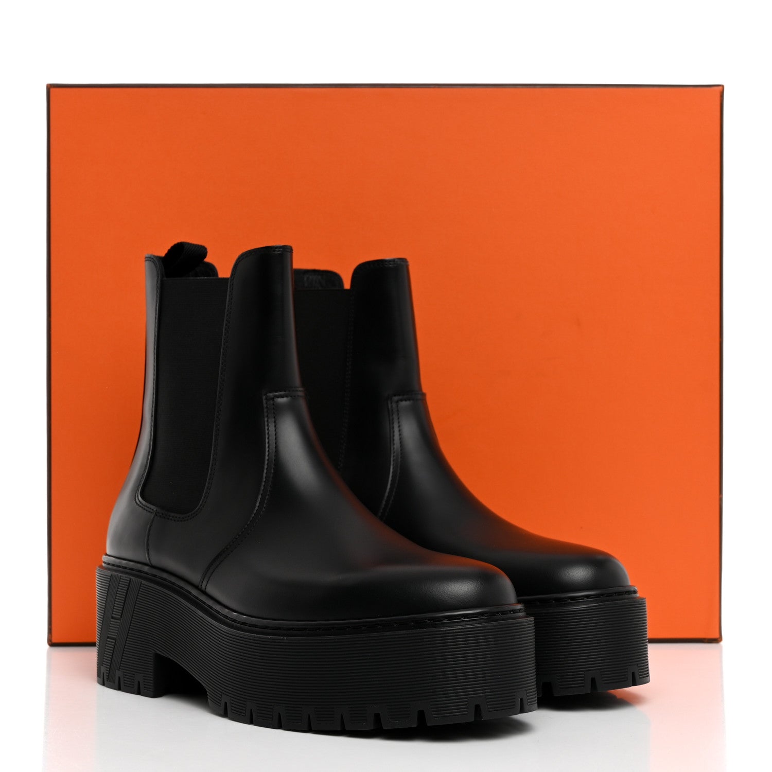 Hermes Calfskin Harrow Ankle Boots 37.5 Black 9 of 9