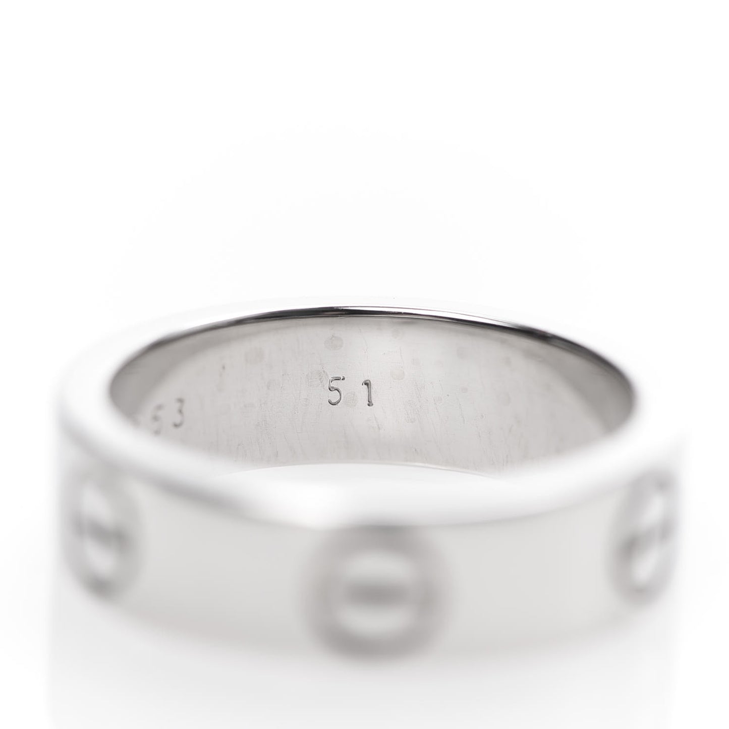 18K White Gold 5.5mm LOVE Ring 51 5.75