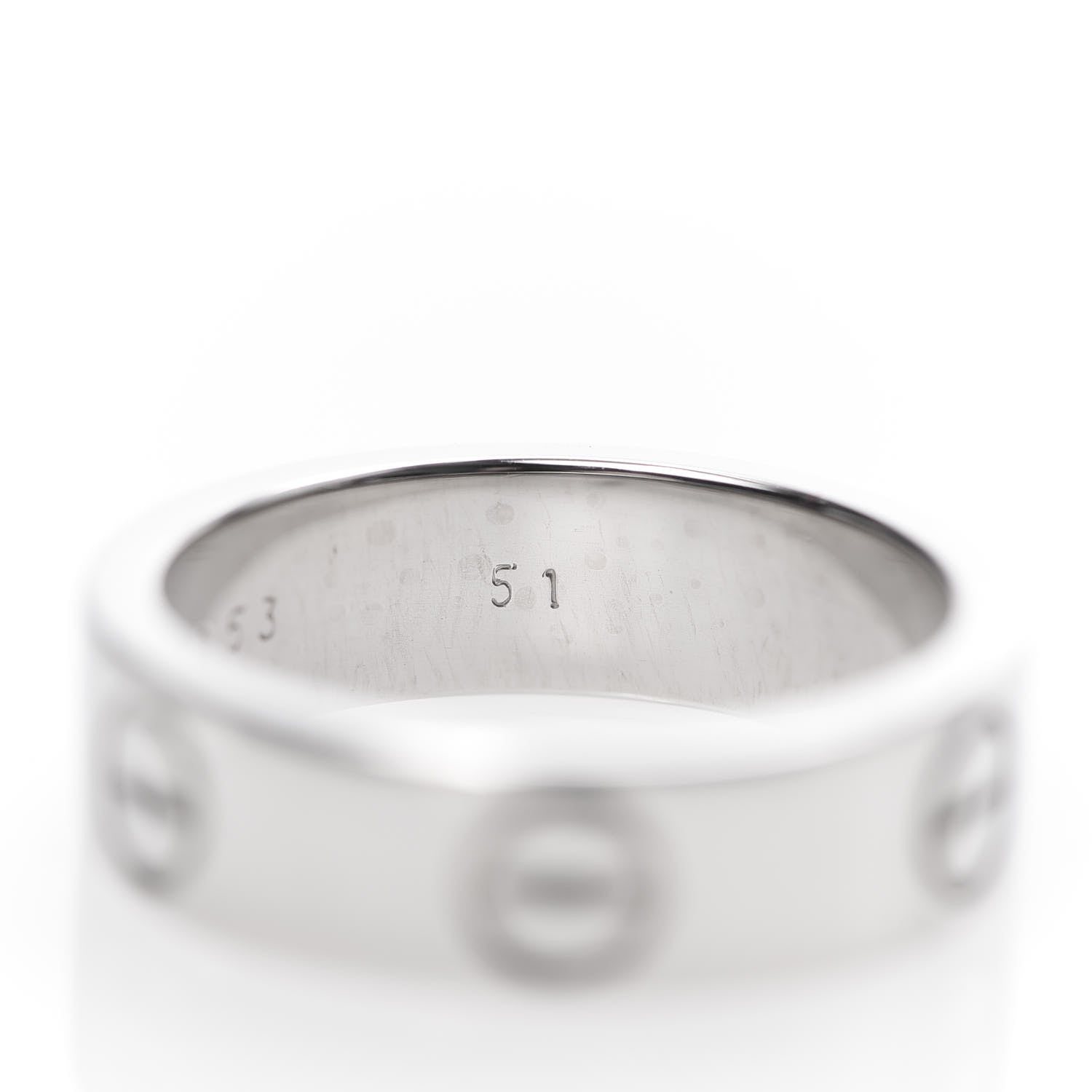Cartier 18K White Gold 5.5mm LOVE Ring 51 5.75 8 of 8