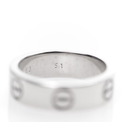 Cartier 18K White Gold 5.5mm LOVE Ring 51 5.75 8 of 8
