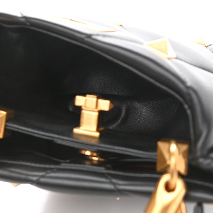 Valentino Garavani Nappa Small Roman Stud The Handle Bag Black 4 of 9