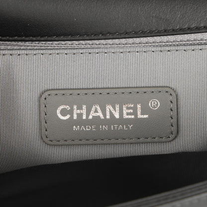 Chanel Calfskin Chevron Quilted New Medium Boy Flap Black 6 of 7