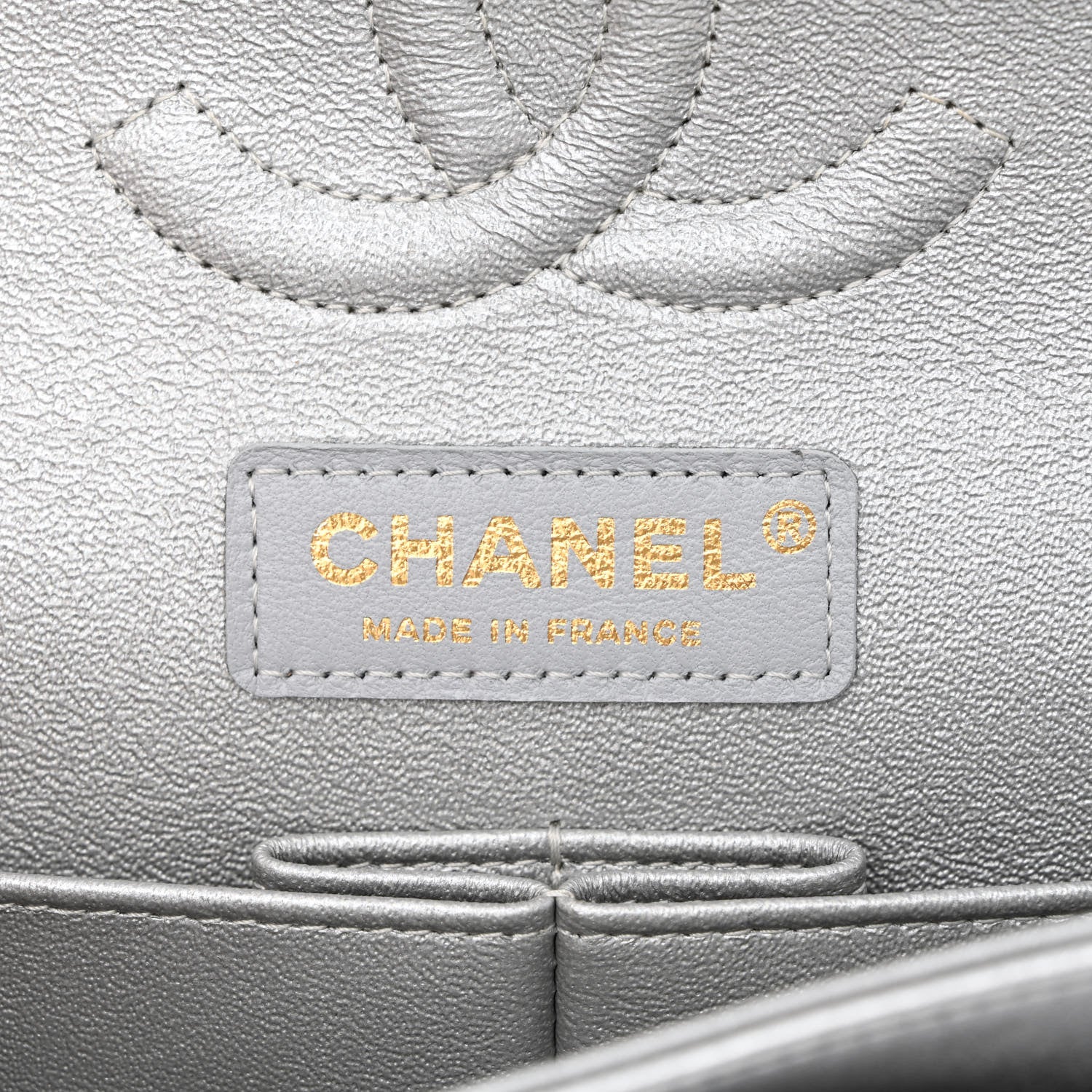 Chanel Nylon Quilted Medium Cat Emoticon Double Flap Navy Grey Ecru 6 of 12