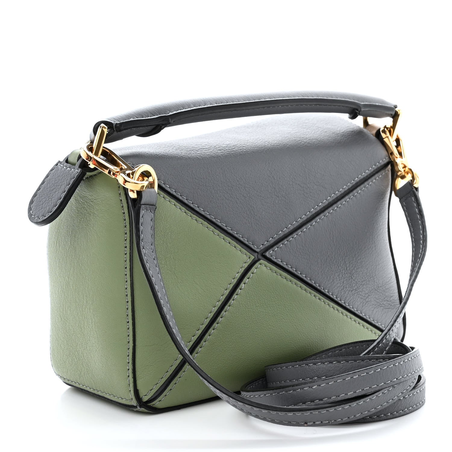 Loewe Calfskin Mini Puzzle Bag Asphalt Grey Nude 3 of 10