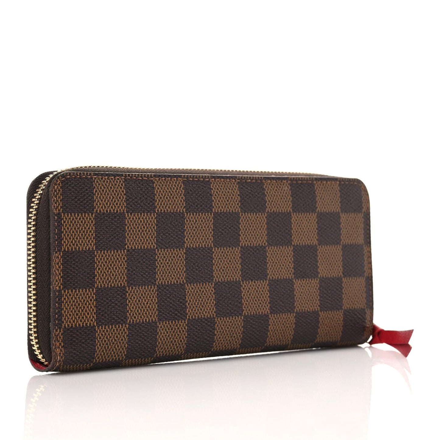 Damier Ebene Clemence Wallet Cherry
