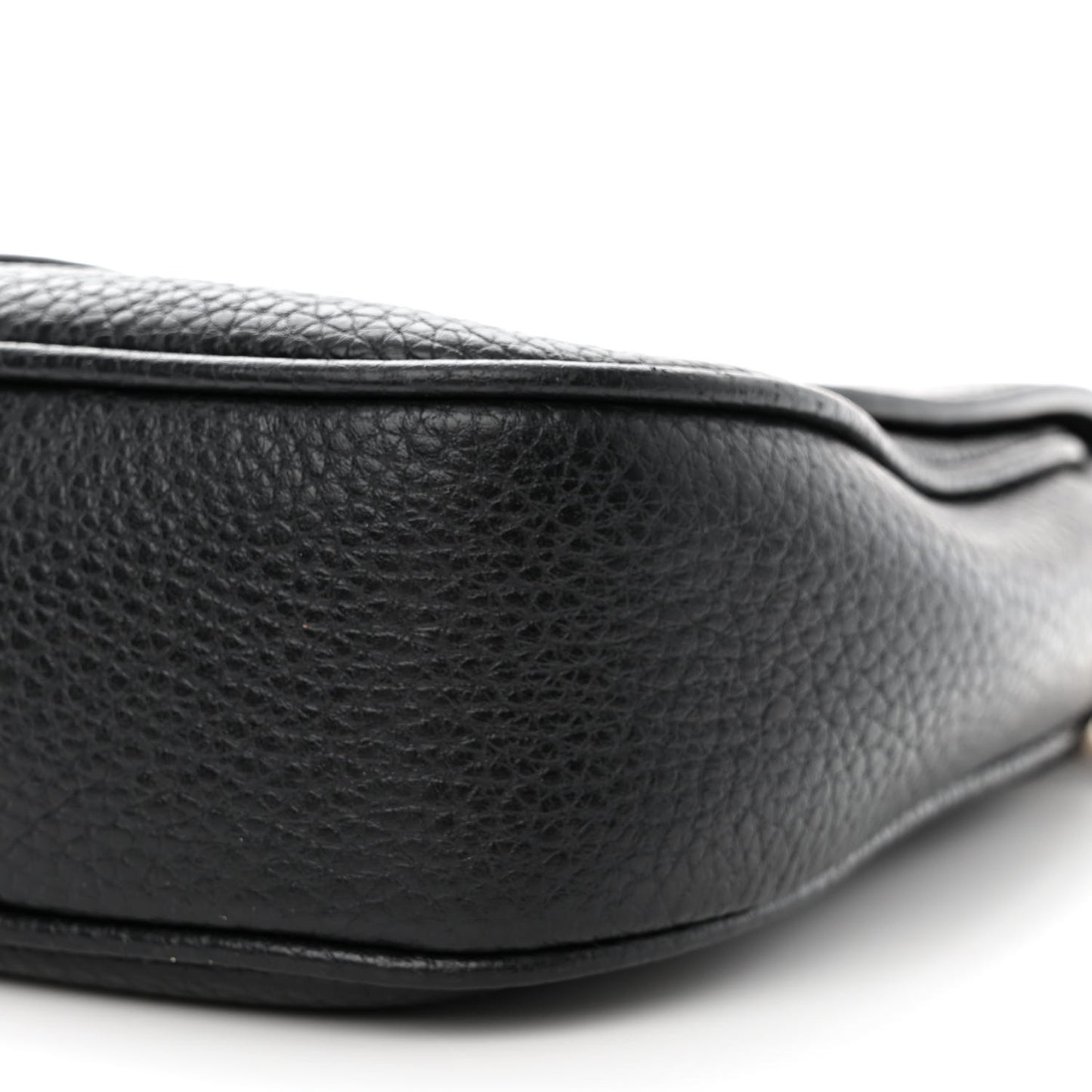 Pebbled Calfskin Medium Soho Flap Crossbody Black