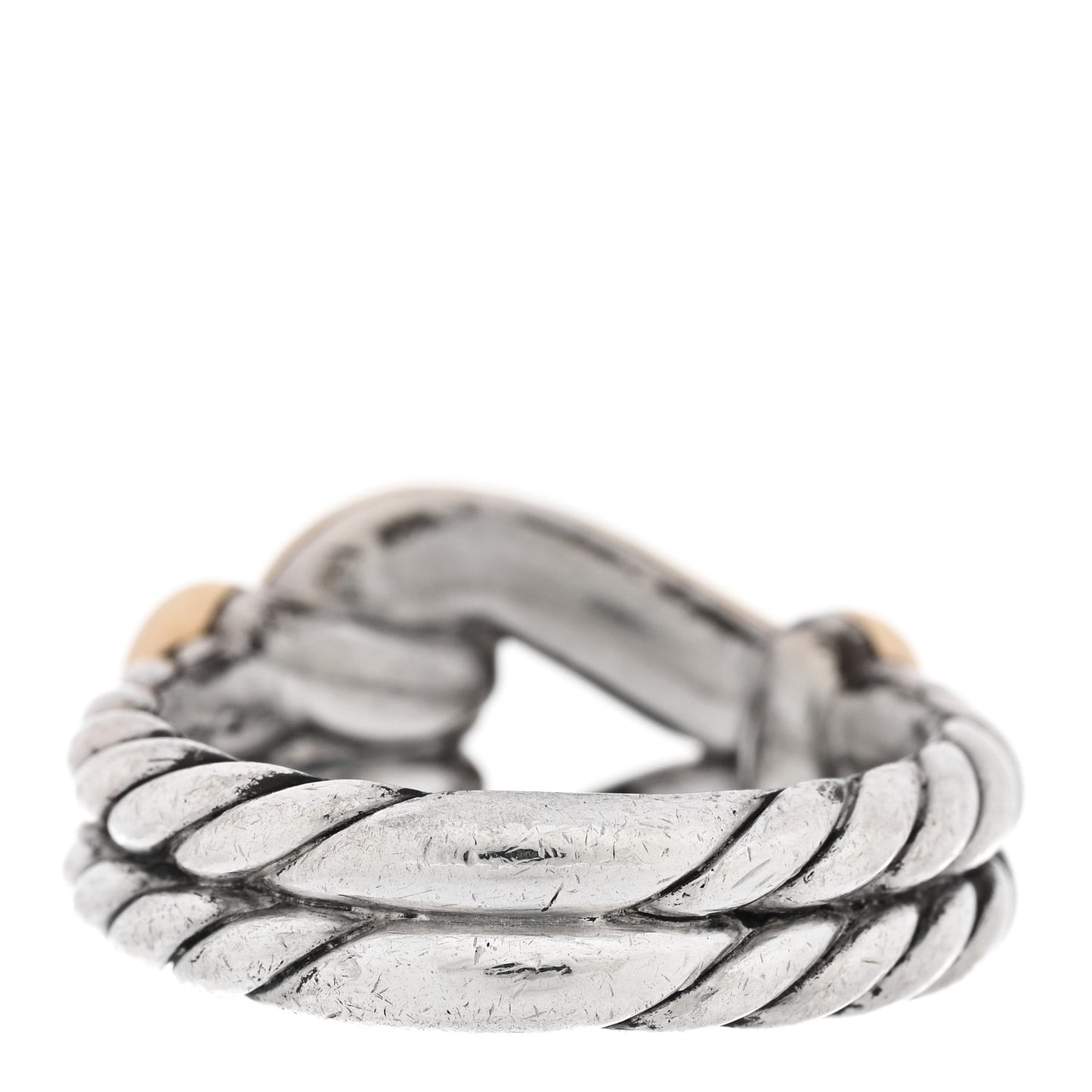 Sterling Silver 18K Yellow Gold Thoroughbred Loop Ring 56 7.75