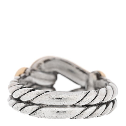 David Yurman Sterling Silver 18K Yellow Gold Thoroughbred Loop Ring 56 7.75 3 of 5