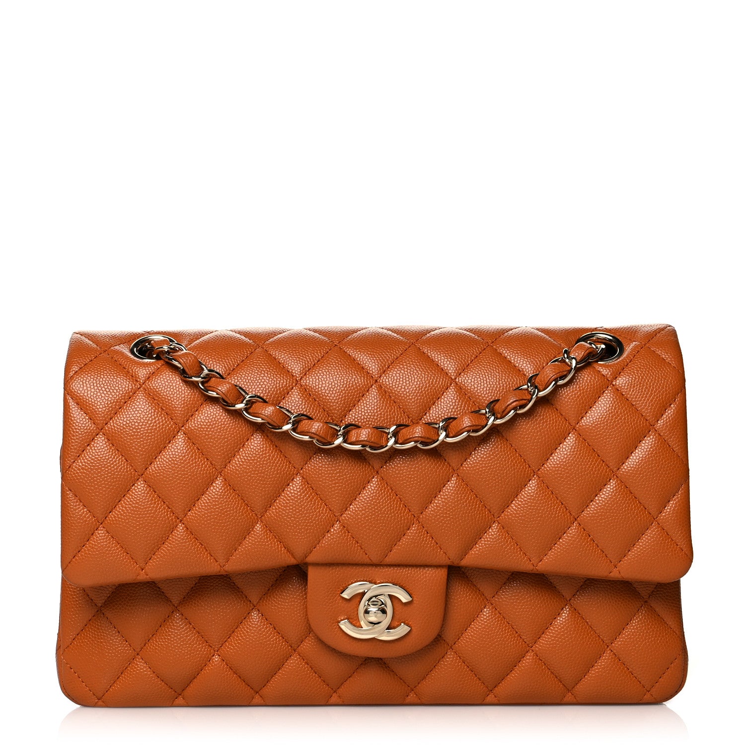 Chanel Caviar Quilted Medium Double Flap Light Brown 1 of 11