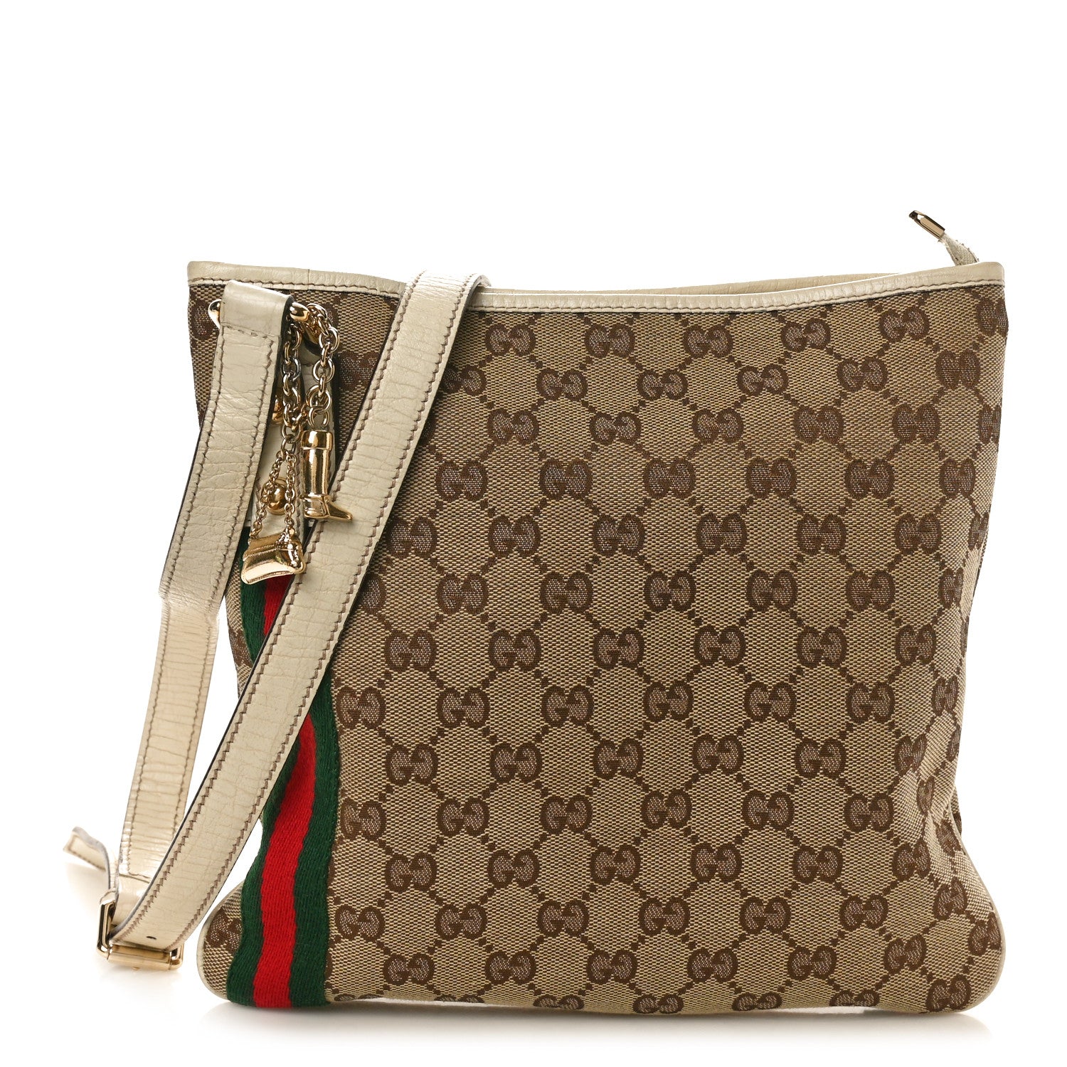 Gucci Monogram Web Jolicoeur Charms Messenger White 1 of 14
