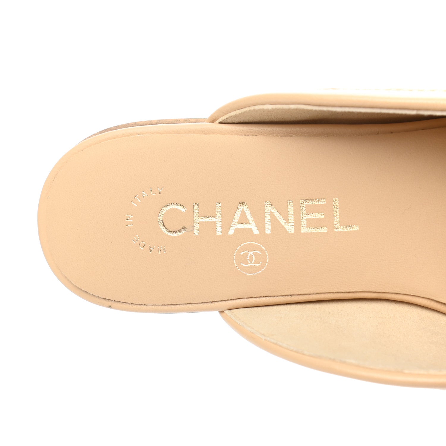 Chanel Lambskin Pearl CC Mules 36 Beige 7 of 8