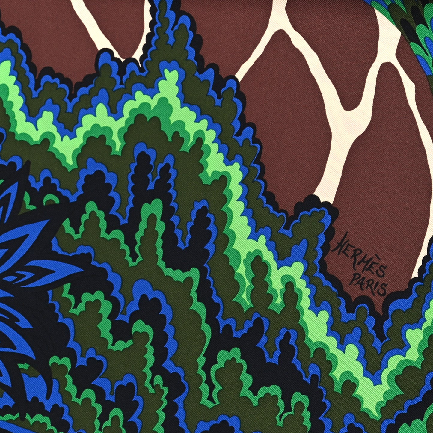 Silk The Three Graces Scarf 90 Rose Vif Marron Jaune