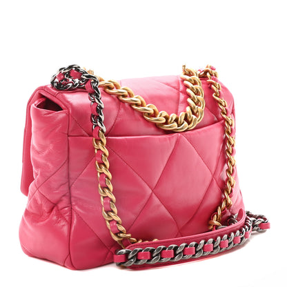 Chanel Lambskin Quilted Large Chanel 19 Flap Dark Pink 3 of 11