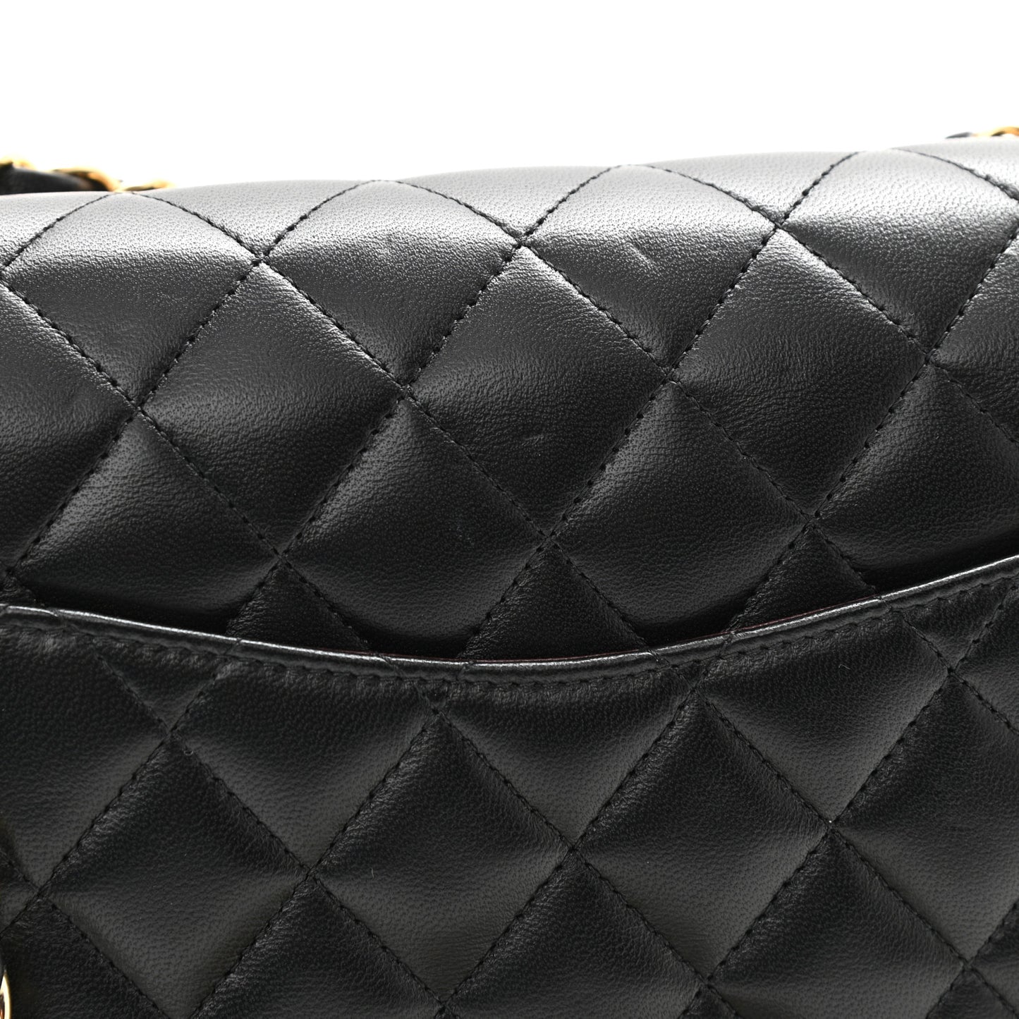 Lambskin Quilted Small Double Flap Black