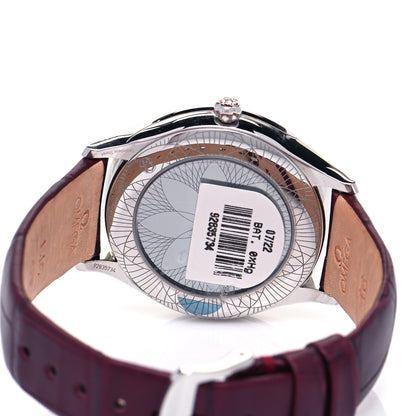 Omega Stainless Steel Crocodile Diamond 36mm De Ville Tresor Quartz Watch Burgundy 428.18.36.60.11.001 4 of 5