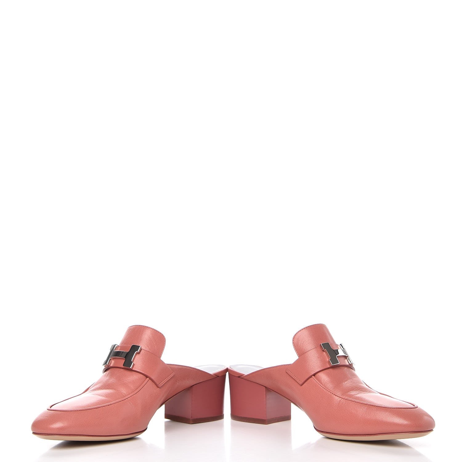 Hermes Goatskin Paradis Mules 37 Rouge Blush 5 of 11