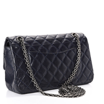 Chanel Aged Calfskin Quilted 2.55 Reissue 225 Flap Navy Blue 2 of 13