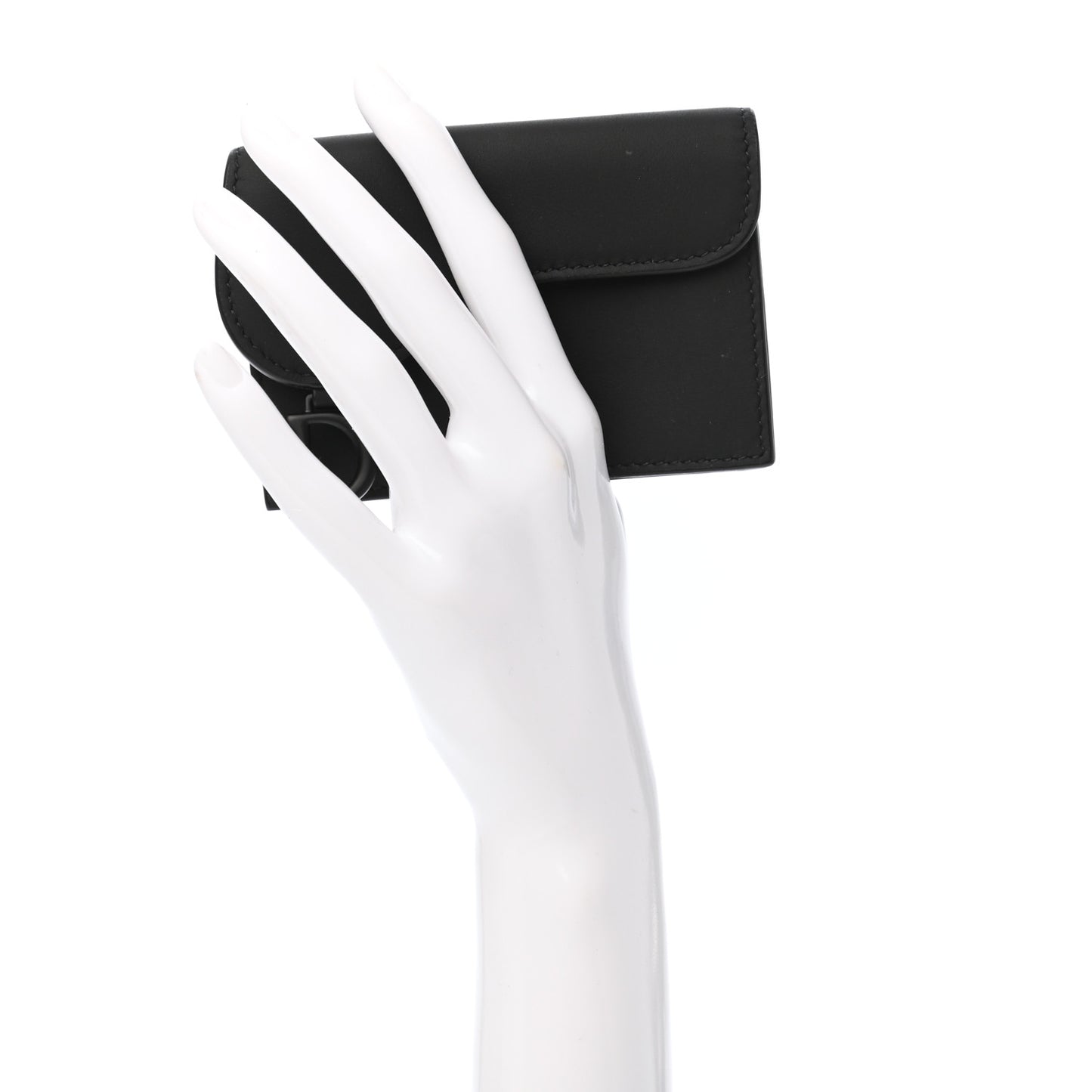 Ultra Matte Calfskin Saddle Card Holder Black