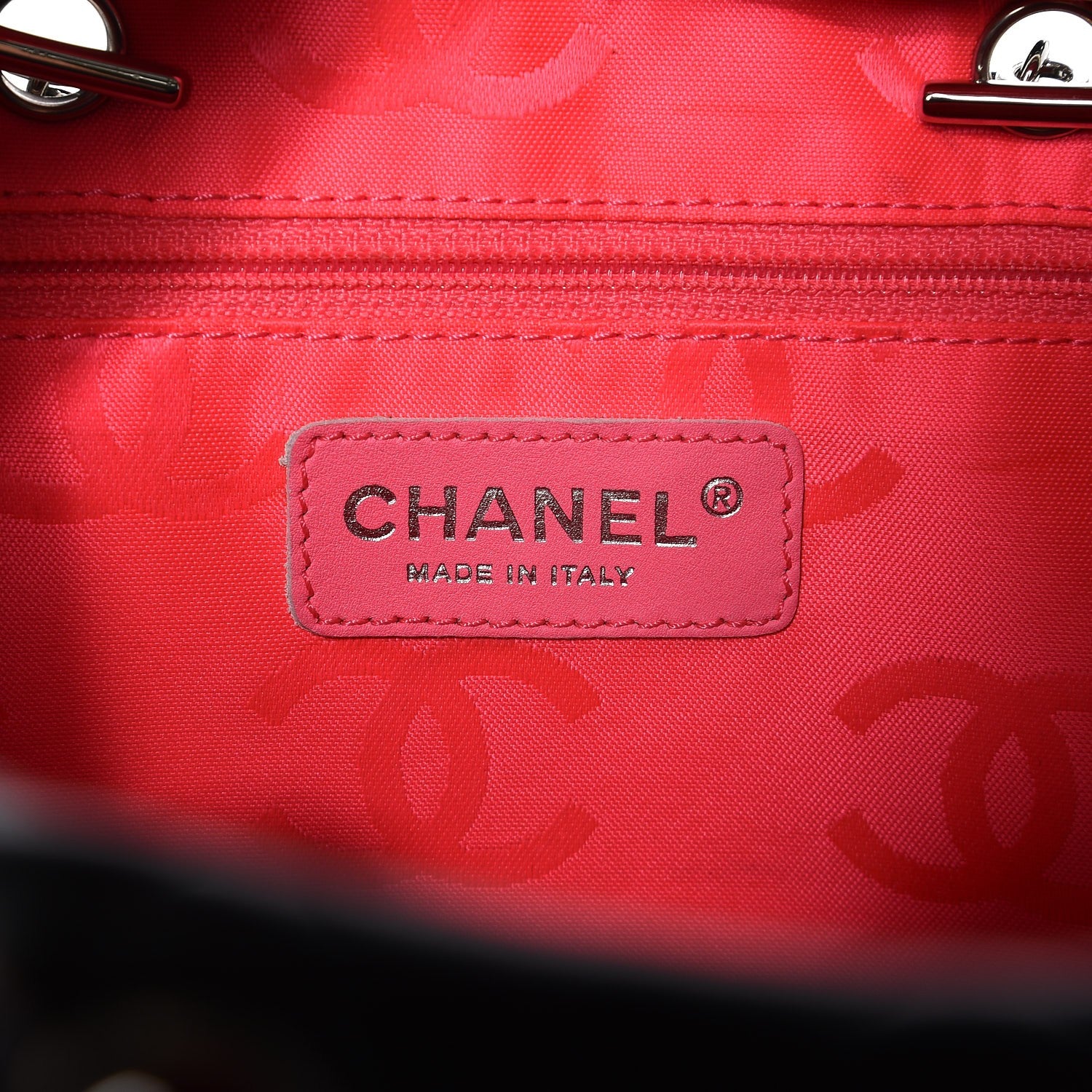 Chanel Calfskin Quilted Small Cambon Multipocket Reporter Black White 6 of 8