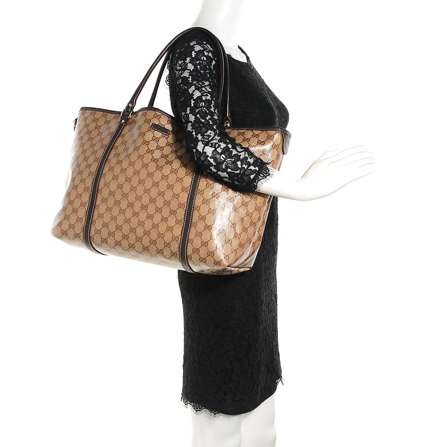 Crystal Monogram Large Joy Tote Beige Ebony Testa di Moro