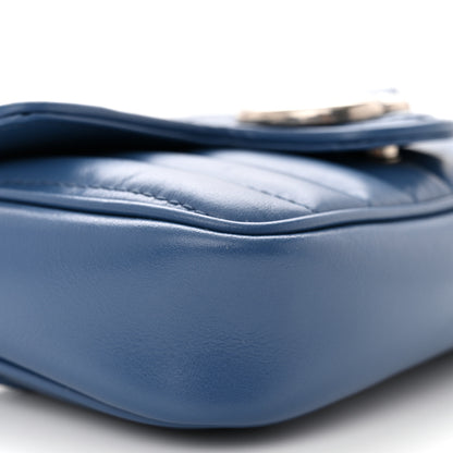 Gucci Calfskin Matelasse Aria Super Mini GG Marmont Shoulder Bag Clear Blue 8 of 10