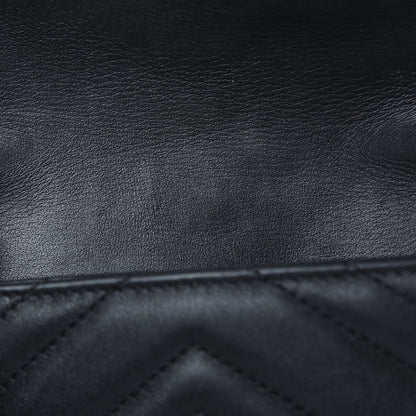 Gucci Calfskin Matelasse Super Mini GG Marmont Shoulder Bag Black 11 of 13