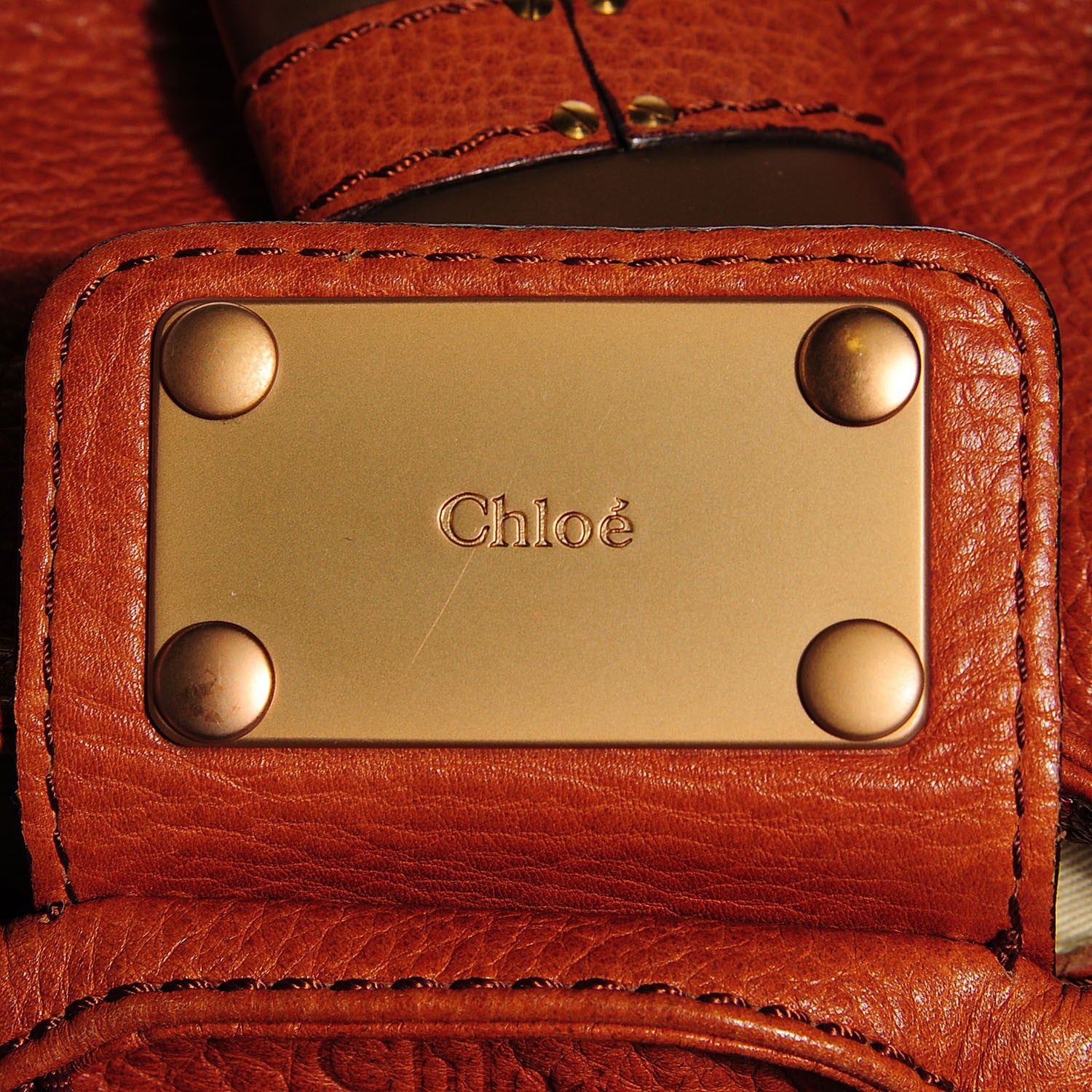 Chloe Calfskin Medium Paddington Satchel Whiskey 9 of 10