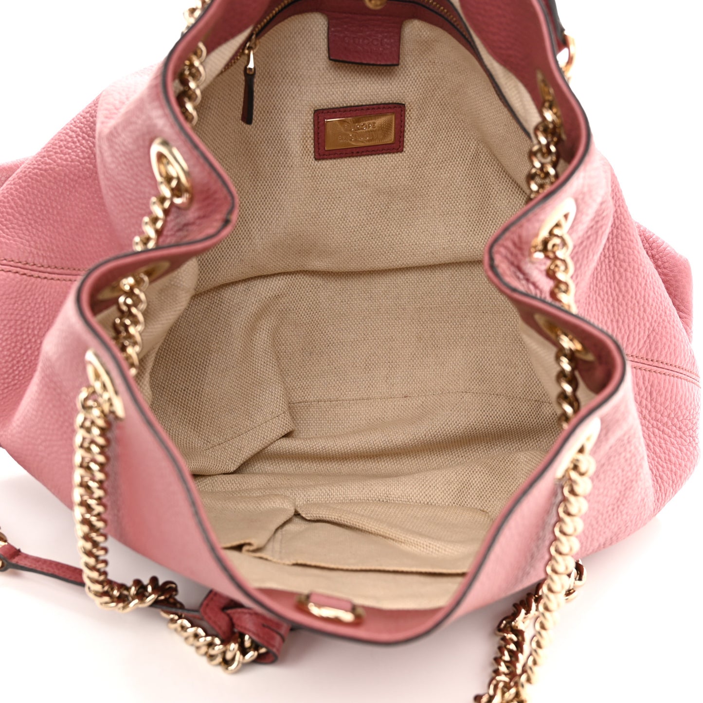 Pebbled Calfskin Medium Soho Chain Shoulder Bag Peonia Flower
