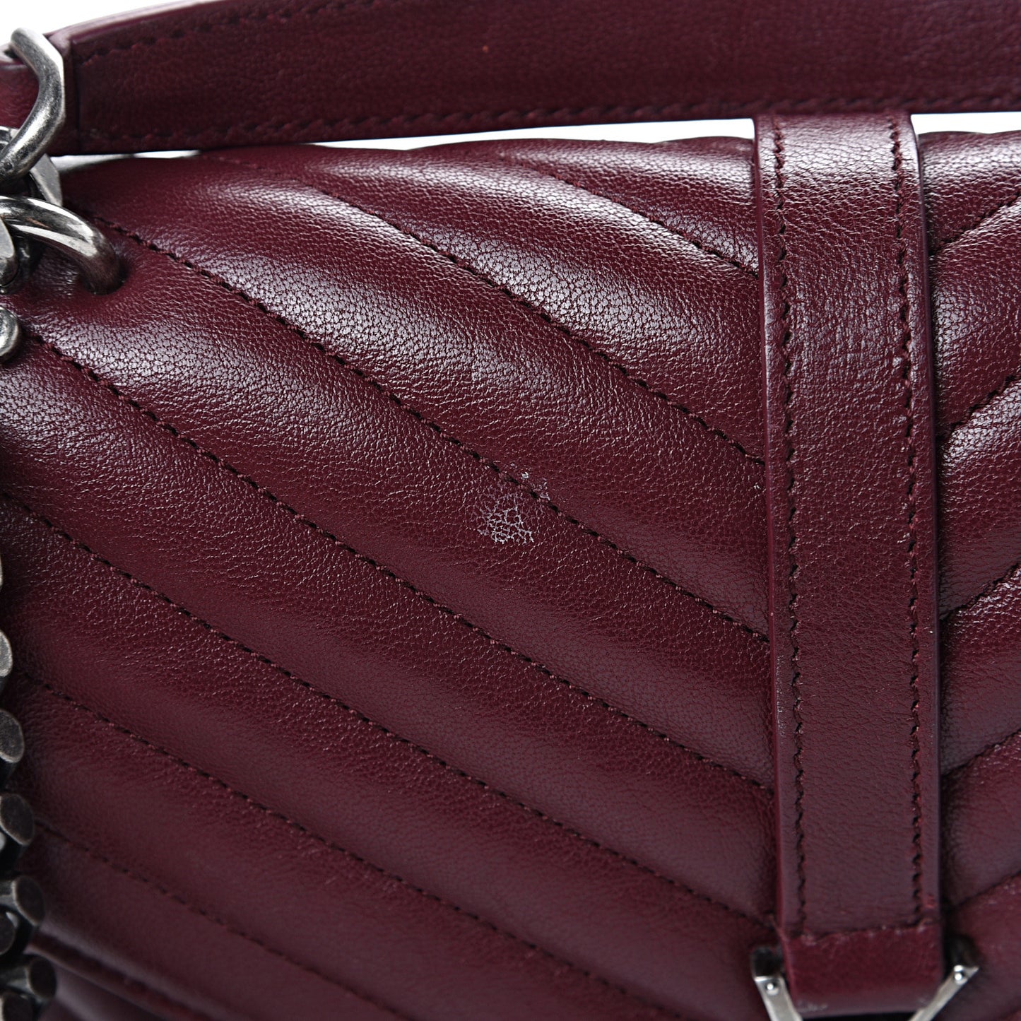 Sheepskin Matelasse Chevron Monogram Medium College Bag Rouge Legion