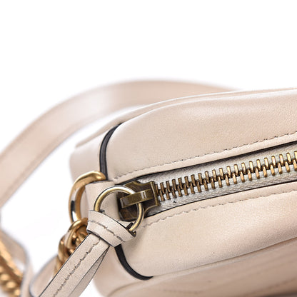 Gucci Calfskin Matelasse Mini GG Marmont Chain Shoulder Bag White 14 of 19